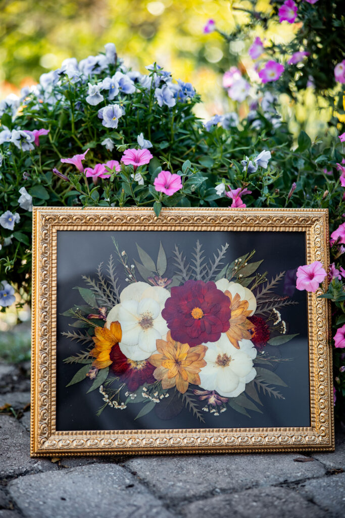 vintage gold 11x15 pressed flower